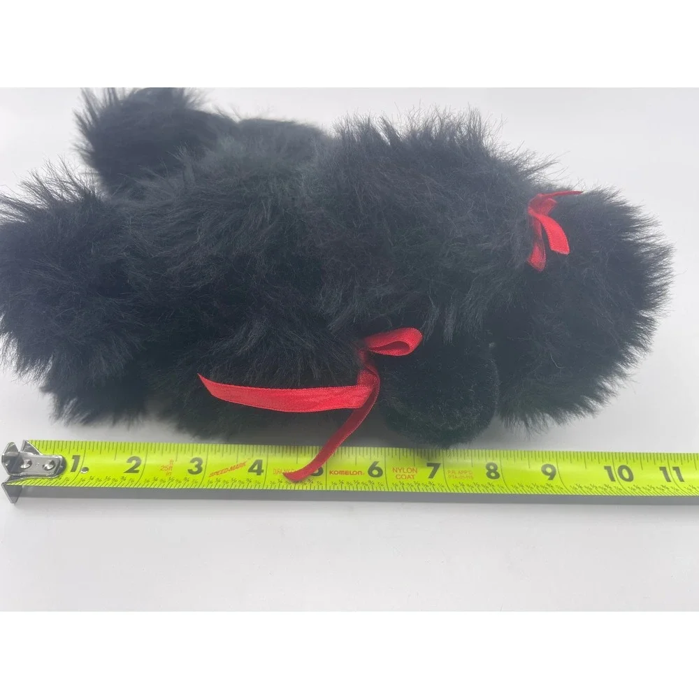 Vtg The Westcliff Collection Black Poodle Plush‎ Toy Red Bows Made in Korea 10